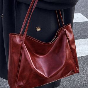 Bolso Tote de Cuero PU para Mujer, Gran Capacidad, Cierre de Cremallera, Estilo Vintage, a la Moda, para Uso Diario, Minimalista - Product Image 2