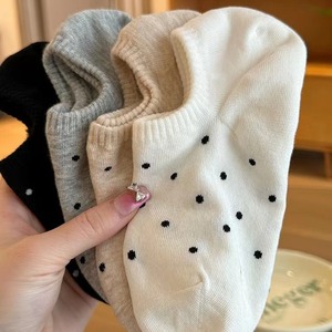 S961106WX Chaussettes d'été fines invisibles à pois, coupe bateau, Corée du Sud, couleur unie à ne pas manquer - Product Image 2