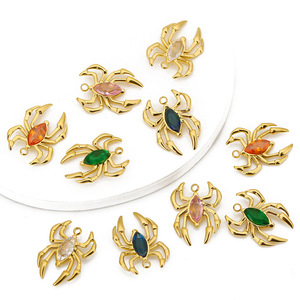 Colgante de araña de acero inoxidable con incrustaciones de circonita para la elaboración de collares, colores variados - Product Image 4