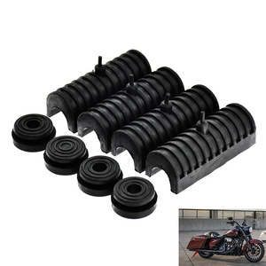 Pièces de moto, sacoche latérale en caoutchouc noir, compatible avec Harley Road King Glide Street 88-13, base de modification en caoutchouc - Product Image 2