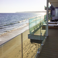 Pince de fixation sans cadre en acier inoxydable pour balustrade en verre de bâtiment, balustrade moderne pour balcon et escalier, clôture de piscine, hôpital, centre commercial