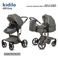 Poussette de voyage pliable ultra-légère Kidilo, cadre en alliage d'aluminium, capacité de charge de 15 kg, 0-6 mois, extérieur