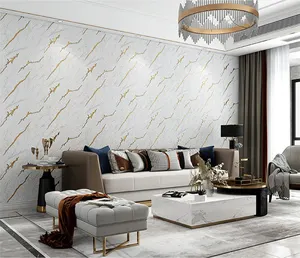 Penjualan Laris Mewah Dalam Ruangan 2022 Wallpaper Desain Marmer Kertas Dinding Suede 3D