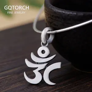 Real Pure Sterling Silver 925 Mantra Pendant For Women Antique Retro Thai Silver Pendant Charm Tibetan Buddhism Jewelry