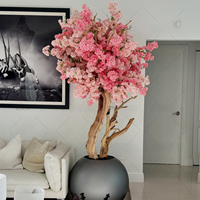 Arbre artificiel en fleurs de cerisier en soie pour la décoration de la maison et les mariages (vente en gros) |   Logo personnalisé Branche de fleur
