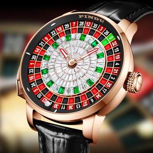 PINDU Design New NH35A Mechanical <b>Watch</b> Men Push Button Turn <b>Russian</b> Roulette Game Mineral Glass Dial Leather Strap 22mm Band - Product Image 4