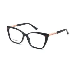 High End Women's TR90 Blocking Blue Light Computer Glasses Fashion Large Frame Square Black Eyeglasses 2024