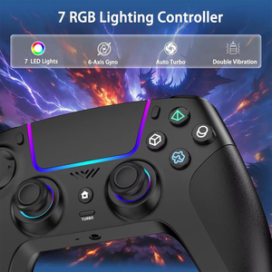 คอนโทรลเลอร์เกมไร้สาย SZ-5008B BT สำหรับ P5 PC IOS ไจโรสโคป 6 แกน ไฟ RGB พร้อมช่องเสียบเสียงสเตอริโอ 3.5 มม. แบตเตอรี่ 1500mAh - Product Image 4