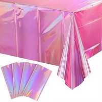 Nappe rectangulaire jetable irisée et brillante pour la décoration de table de dessert d'anniversaire (vente en gros)