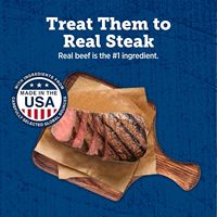 Friandises pour chiens Blue Buffalo True Chews Premium Jerky Cuts Steak, 10 oz, recette sans poulet, vrai steak, fabriqué aux États-Unis.