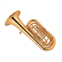 Tuba professionnelle à 4 pistons Eastern Music, calibre 18 mm / cloche de 401,5 mm, finition laquée or