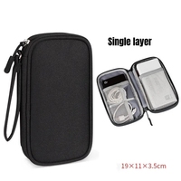 Sac organisateur de voyage organisateur de stockage de câbles pochette étui de transport Portable étanche Double couches sacs de rangement pour cordon de câble
