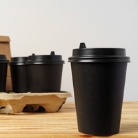 Vasos Desechables para Café Caliente de Papel Kraft de Doble Pared de 8oz, 14oz y 16oz, Ecológicos, Reciclables, con Recubrimiento de PE y Grabado Personalizado