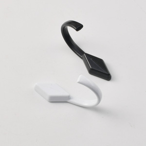 Wenzhou Platinum Link Wall Mount Coat Hook Single Hook Simple <b>Style</b> Easy Install Black White Plastic PP Hook For Door Or Wall - Product Image 3