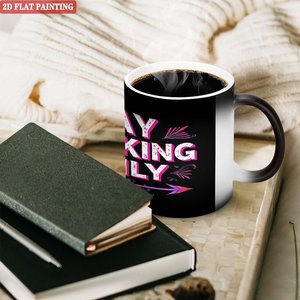 Mug en céramique noir givré de 11 oz sensible à la chaleur, cadeau d'entreprise - Product Image 3