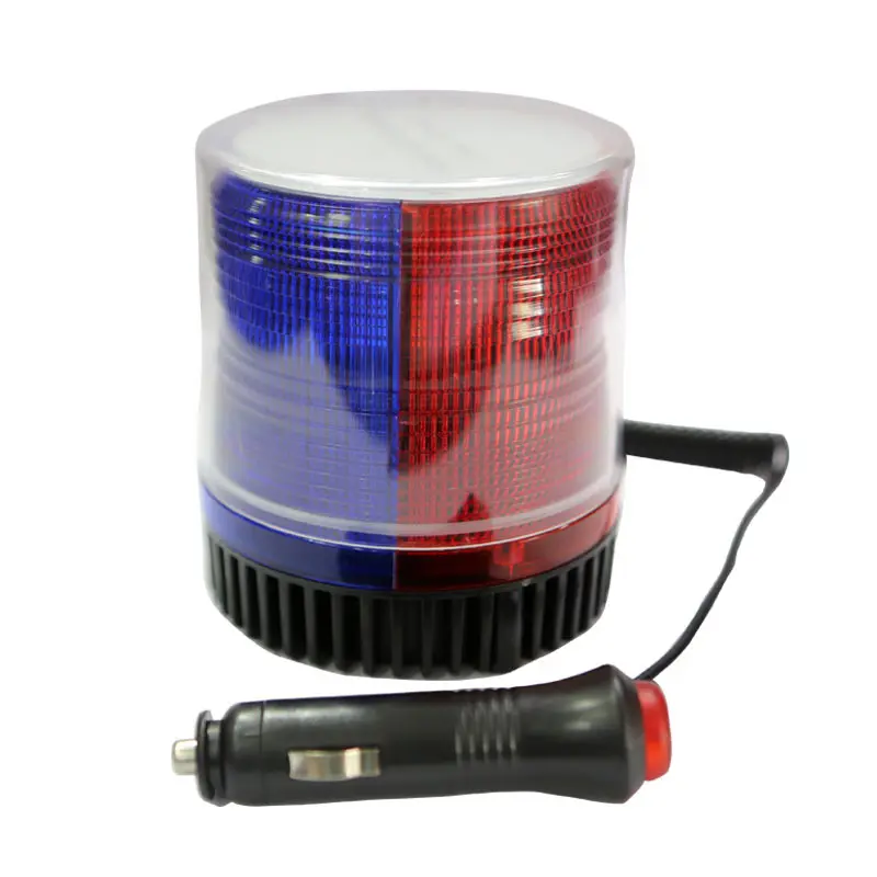 48 LED Warnlampe Beacon Licht mit magnetischem Bernstein rot blau doppelfarbe 12 V 24 V Autodach blinkende Glühbirne Signal-Turmlampe