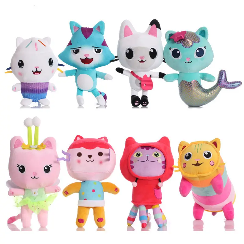 Casa delle bambole giocattoli di peluche a sirena gatto Plushie bambole per bambini famosi famosi cartoni animati bambole a buon mercato giocattoli di peluche per bambini