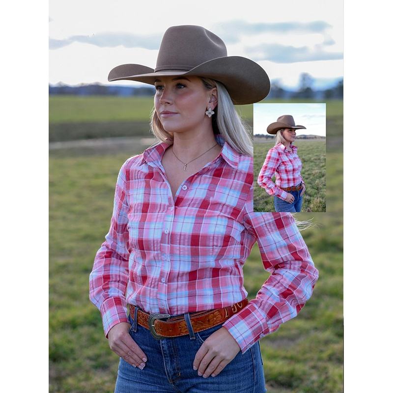 Blusa vaquera para mujer, camisa de trabajo ajustada de lino