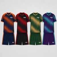 Maillot de football EURO style club à rayures dégradées par sublimation, personnalisable avec nom et numéro, 100 % polyester, faible MOQ, tenue d'équipe