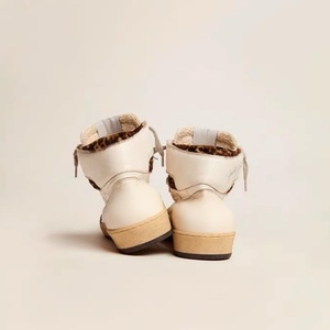 Zapatillas de deporte altas desgastadas estrella con estampado de leopardo, calzado de calle Retro - Product Image 3