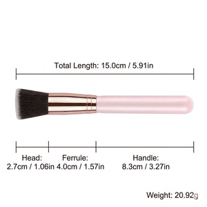 Brocha para Base y Corrector, Mango de Madera, Cerdas de Fibra, Aplicación Perfecta, Brocha Profesional para Maquillaje Líquido y en Crema - Product Image 4