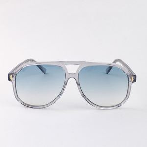 Lunettes de soleil surdimensionnées pilote en acétate à double pont UV400, monture large, personnalisables avec logo, pour hommes et femmes, collection mode 2025 - Product Image 2