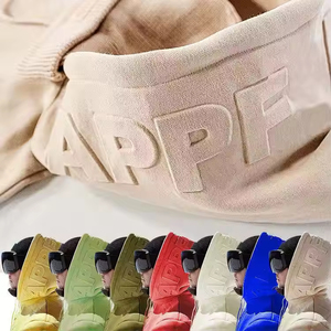 เสื้อฮู้ดดี้สีขาวทรงโอเวอร์ไซส์ พิมพ์ลายดิจิทัลสำหรับฤดูหนาว คุณภาพสูง สั่งทำพิเศษ พร้อมลายนูน - Product Image 4