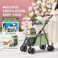 Poussette double étage en métal pour animaux de compagnie, détachable, pour chiens et chats, légère, pliable, chariot de transport extérieur C105 – Vente en gros transfrontalière