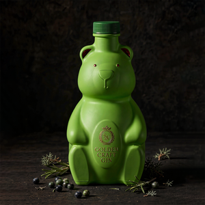Bouteille en verre fantaisie en forme d'ours pour spiritueux, vodka, <span class=keywords><strong>gin</strong></span>, 350 ml, bouteille de liqueur en verre personnalisée à base lourde en forme d'animal, vente en gros - Product Image 4