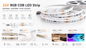 ไฟแถบ LED RGB COB ควบคุมผ่านแอพ 12V 24V แรงดันต่ำ เปลี่ยนสีได้ พร้อมเอฟเฟกต์น้ำไหล ตกแต่งสร้างบรรยากาศ - Product Image 6