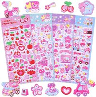 Autocollants 3D en forme de cœur et d'ours en mousse pour enfants et filles, Scrapbooking en vrac