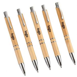 Hot-Selling Promotion Bamboo <b>Retractable</b> Ballpoint <b>Pen</b> Eco-Friendly Natural Wooden Oil-Based Creative Advertising Gift High - Product Image 1