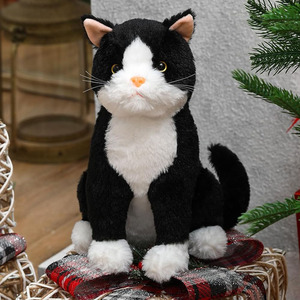 Giocattolo personalizzato natale smoking gatto impagliato realistico peluche morbido gattino natale festa di compleanno favori regali gatto grande realistico - Product Image 2