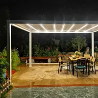 LongTai Pergola de patio en aluminium avec toit à persiennes Gazebo extérieur Cadre en alliage de bois et plastique Balcon fabriqué en Chine