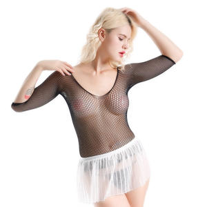 セクシーなヨーロッパ系アメリカ人風メッシュストッキングジャンプスーツ下着、オープンクロッチ誘惑タイトジャンプスーツ、売れ筋商品 - Product Image 4