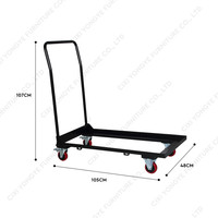 Vente en gros entrepôt de stockage en acier empilable hôtel événement mariage banquet chaise pliante chariot/chariot