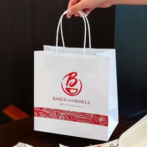 Sac en papier kraft jetable personnalisé en gros pour boulangerie, sac de courses commercial, sac d'emballage alimentaire de qualité pour pain - Product Image 2