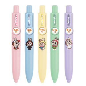 Labubu Creative Gel <b>Pen</b> 0.5mm Push Button Change Pattern Office School Use - Product Image 2