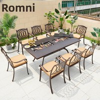 Ensemble de table basse et de chaises en aluminium coulé pour l'extérieur, pour cour, balcon et villa - Imperméable