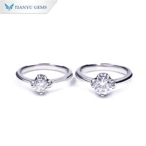 Tianyu Gems Premium 925 Sterling Silver <b>Moissanite</b> <b>Ring</b> Solitaire Design Brilliant Cut for Engagement and Wedding - Product Image 2