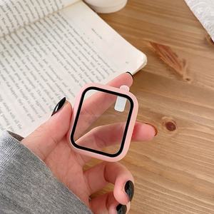 Pour <span class=keywords><strong>Apple</strong></span> <span class=keywords><strong>Watch</strong></span> 38 40 42 44 mm, coque de protection en PC liquide avec protection en verre trempé pour film d'écran Iwatch - Product Image 5