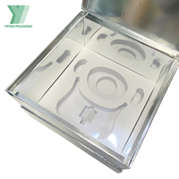 Emballage électronique de luxe personnalisé et écologique pour soins de la peau, boîte cadeau rigide magnétique argentée pour LED visage-cou