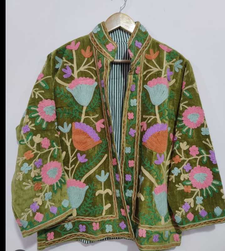 Handcrafted Finished Suzani Embroidered Breathable Quilted