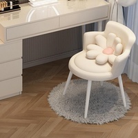 Nouvelle chaise à ongles en velours crème, style moderne et simple, chaise de maquillage, petite chaise à fleurs