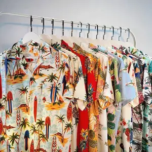 Summer Men sublimation full print shirts button up New Loose Casual Straight Lapel Men's Hawaiian Shirts Short Sleeves
