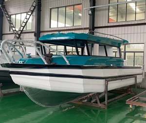 Yacht ponton de luxe de 31 pieds, bateau en aluminium avec support radar et pare-soleil rétractable pour le divertissement familial maritime et la pêche - Product Image 3