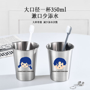 Vaso para cepillos de dientes de acero inoxidable, diseño redondo para parejas, uso doméstico - Product Image 4