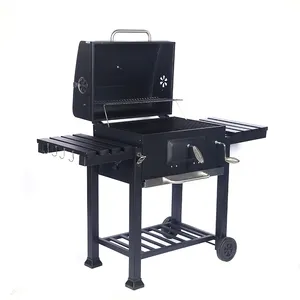 Barbecue de qualité supérieure Baril de charbon de bois Barbecue Grill extérieur Allemagne Barbecue Grill Machine avec roues