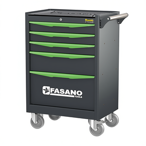 Fasano <b>Tools</b> 5 Drawer Rolling <b>Tool</b> Cabinet Green Handles Auto Repair Storage <b>Cart</b> - Product Image 2