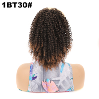 Queue de cheval afro courte et bouclée populaire avec cordon de serrage, en fibre haute température de qualité supérieure, type afro bouclé moelleux et rebondissant